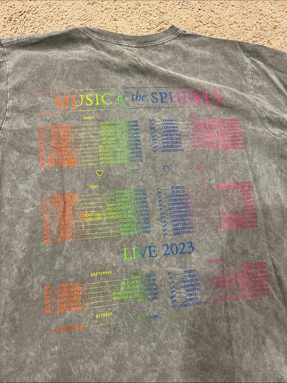 Coldplay 'Music of the Spheres' Gray Graphic Tee - Picture 5 of 5